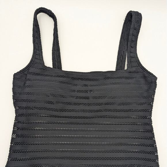 Lauren Ralph Lauren Women's Ottoman Mesh Square Neck One Piece Swimsuit Size 10 - Picture 3 of 14